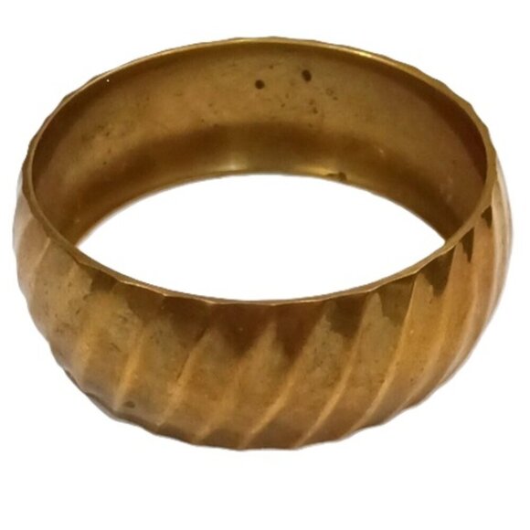 Vintage Wide Brass Textured Band Bracelet Made in India Retro‎ Fashion Jewellery - Picture 2 of 6
